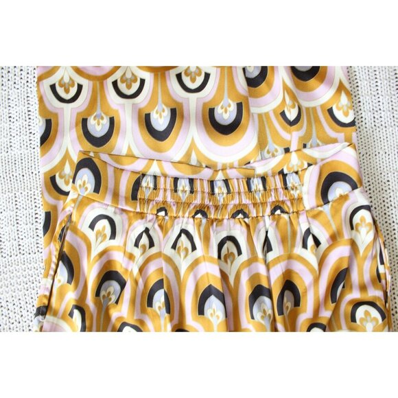 NWT House of Harlow Palazzo Pants & Top Set Satin Wide Leg Size M Golden Rainbow - Picture 9 of 13
